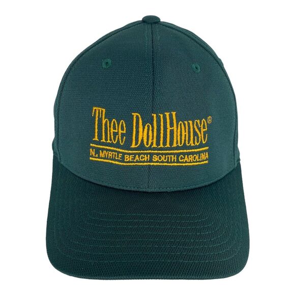 Thee DollHouse Gentleman's Club N. Myrtle Beach SC‎ Green Flexfit Hat S/M Cap - Picture 1 of 8